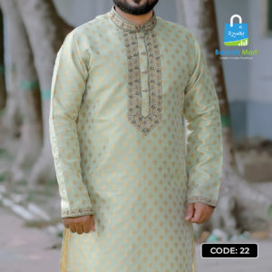 premium quality men's turquoise katan panjabi (copy)